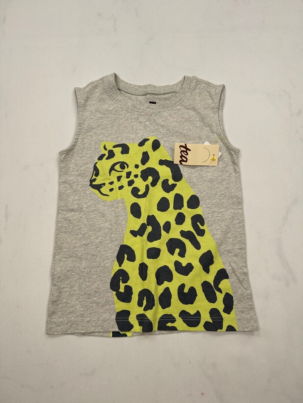 Tea Collection Leopard Print Tank Top Gray Modern Leopard Print - Boys 5